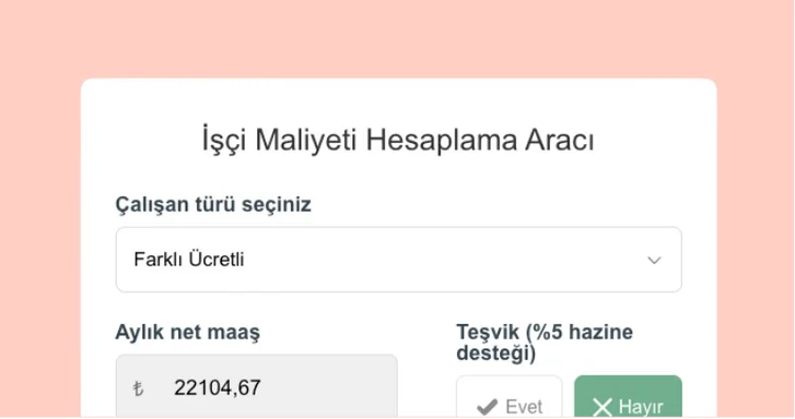 İşçi Maliyeti Hesaplama Aracı